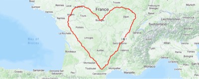 Strava art heart