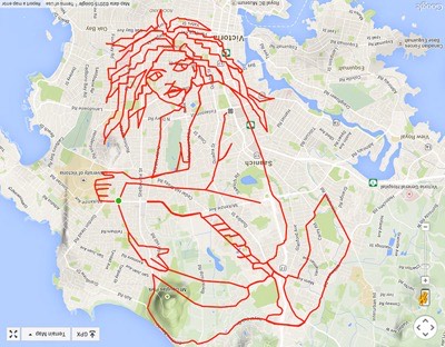 Strava art mermaid