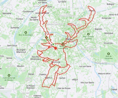 Strava art reindeer