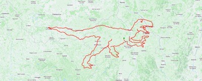 Strava art velociraptor